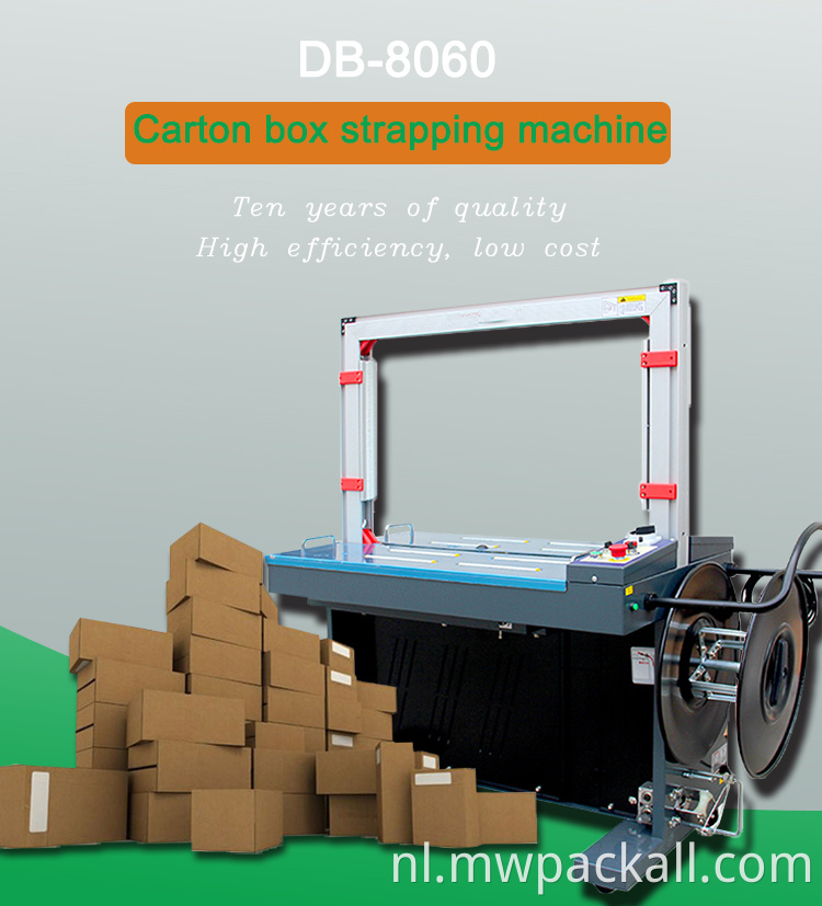 Belt Banding Box Papier Karton Omsnoeringsmachine Automatische Elektrische Aandrijving PP Plastic Verpakkingsmateriaal Omsnoeringsmachine